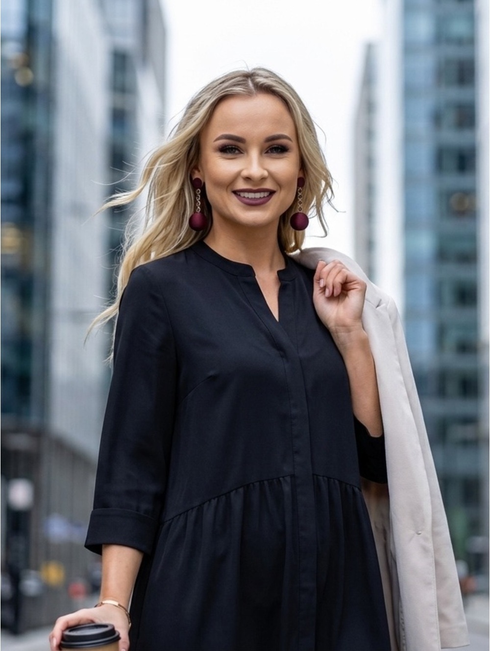 XS Tuckernuck Navy Crepe Royal Shirt Dress